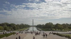 4K Time Lapse Zoom Out Crowd At Washington Monument