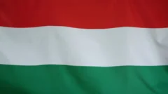 Hungary Flag Real Fabric Close Up 4K