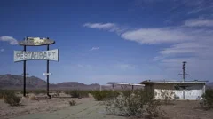 4K Time Lapse Zoom Out Historic Diner Ruin
