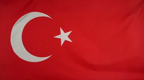 Slowmotion Real Textile Flag Of Turkey