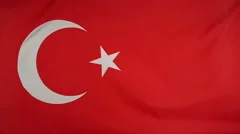Slowmotion Real Textile Flag Of Turkey