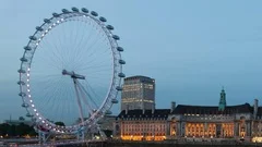 Time Lapse London Eye Twilight Close Up