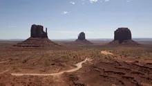 4K time lapse zoom out Monument Valley under the blue sky