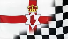 Winner Concept Northern Ireland and checkered goal flag