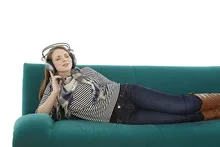 Woman listening to music