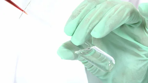Laboratory Research, Dropping Liquid To Test Tube