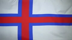 Slowmotion Real Textile Flag Of Faroe Islands