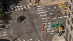 Timelapse Close Up Aerial Traffic Crossing