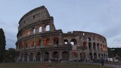 4K Time Lapse Zoom Out Colosseum Rome Sunset, Italy