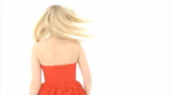 Slow Motion Woman Swirling Around