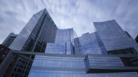 4K Time Lapse Glass Skyscrapers