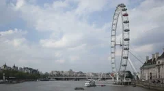 Time Lapse Close Up London Eye At River Thames