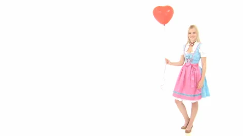 Woman Lets Red Balloon Fly Away