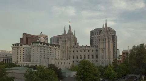 4K Time Lapse Mormon Temple In Salt Lake City Utah