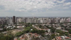 4K Time Lape Zoom In Aerial View Curitiba Skyline