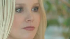 Close Up Face Beautiful Blonde With Defocus