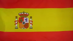Slowmotion Real Textile Flag Of Spain