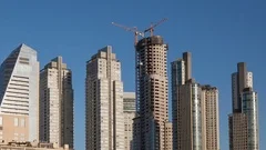 Time Lapse Buenos Harbor Aires Skyline Close Up