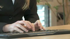 Business Woman Typing On Keyboard