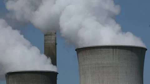 Power Plant With Huge Cooling Towers