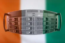 Server Country Concept with Flag of Ivory Coast