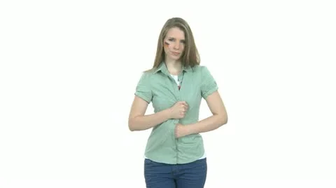 Female Fan Tearing Shirt Open Shows Heart