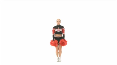 Slowmotion Cheerleader Jumps High