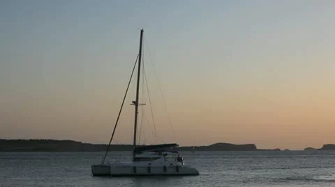 Sailing Boat At Ibiza Sunset