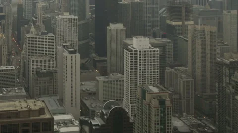 Time Lapse Zoom Out Chicago Skyline Sunset