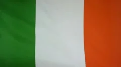 Slowmotion Real Textile Flag Of Republic Of Ireland