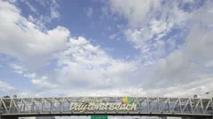 4K Time Lapse Close Up Daytona Beach Welcome Sign