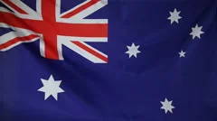 Slowmotion Real Textile Flag Of Australia
