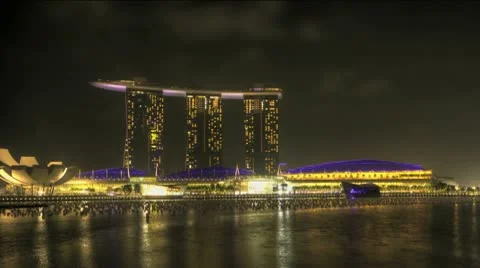 Singapore Marina Bay At Night