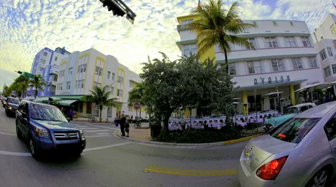 In This Time-lapse View Cars Passing Through Ocean Drive