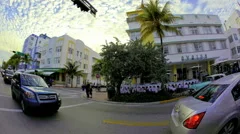 In This Time-lapse View Cars Passing Through Ocean Drive