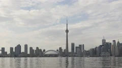 4K Time Lapse Pan Shot Toronto Skyline Daytime, Canada