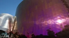 4K Timelapse Emp Seattle Sunreflection Tilt Pan Shot