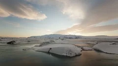 4K Time Lapse Jökulsarlon Sunset
