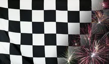 Finish Race Flag Firework real fabric