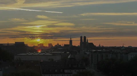 Timelapse Munich Skyline Sunset