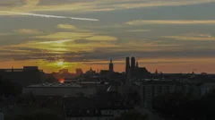 Timelapse Munich Skyline Sunset