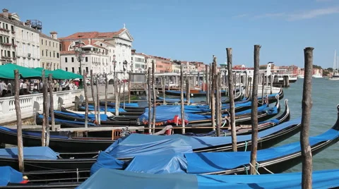 Scenery With Gondolas In Venice