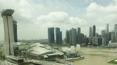 4K Timelapse Singapore Skyline Aerial View Pan Shot