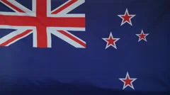 New Zealand Flag Real Fabric Close Up 4K