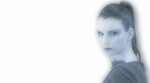 Hologram Woman Turns Around