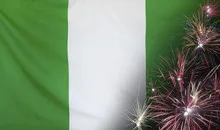 Nigeria Flag Firework real fabric