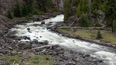 4K Time Lapse Tilt Pan Shot Rough Yellowstone River