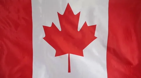 Slowmotion Real Textile Flag Of Canada