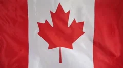 Slowmotion Real Textile Flag Of Canada