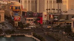 Time Lapse Sunset On Las Vegas Strip Close Up